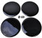4x Silikon Aufkleber/Embleme für Nabenkappen | Motiv: Black/Schwarz | Durchmesser: 69 mm