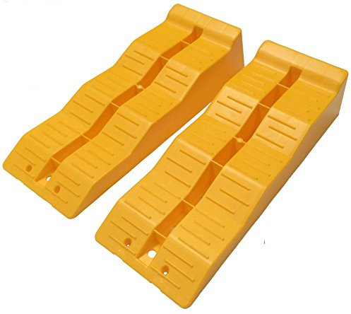 KATSU Rampes de Nivellement pour Caravane 2 Pièces Capacité de 5 Tonnes Robuste à 3 Niveaux pour Camping-Car, Véhicules, Garage, Atelier, Service de Voiture 161912
