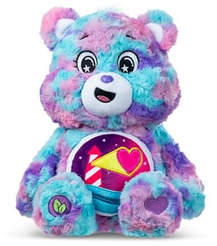 Care Bears Basic Fun 35cm Colour Splash Plush – Loveshine Bear Eco-Friendly Soft Toy with Bright Belly Badge – Vibrant Collectible for Kids & Fans