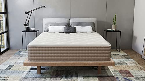 Eco Terra 11 Inch King Natural Latex Hybrid Mattress | Medium Mattress w/Encased Coil Springs