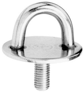 Yacht Steel Augplatte, rund mit Gewinde, M10, 50mm