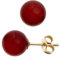 Jobo Damen Ohrstecker Kugel 333 Gold Gelbgold 2 Karneole rot Ohrringe Goldohrstecker