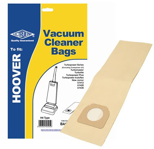 Electruepart Hoover H4 Type Upright Vacuum Cleaner Dust Paper Bags for Hoover TurboPower, Turbolite, Turbo Master (Pack of 5)