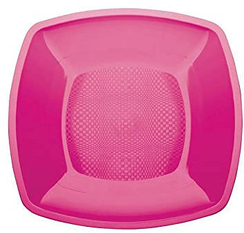 Piatti Plastica Square Dessert PP 180mm cfz 25pz (Fucsia)