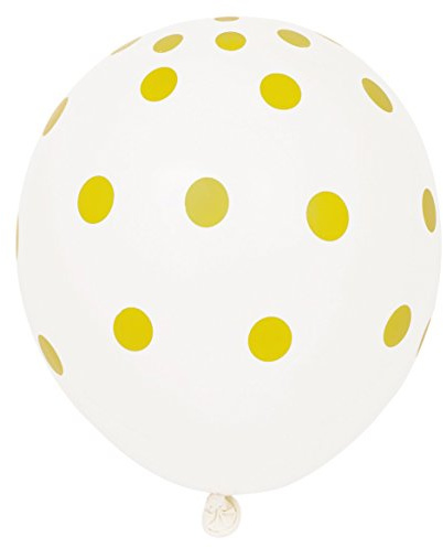 Gold Dotted Latex Balloons (30cm) Pack of 6 - Perfect for Celebrations and Parties