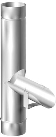 SAREI Regenrohrklappe für Dachrinne, Fallrohrklappe aus Aluminium, Regenwasserklappe, Wasser sparen, Regen nutzen, für Dachrinnengröße 87 mm Nennweite