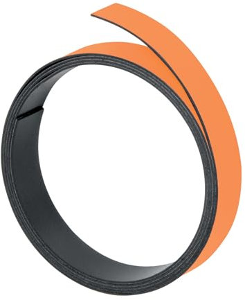 FRANKEN Magnetband, 100 cm x 5 mm, beschriftbar, zuschneidbar, orange, M801 05