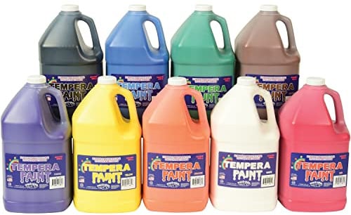 Constructive Playthings Washable Tempera Paint Set for Kids, School