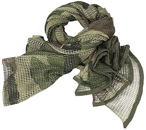 LOOGU Netzschal Taktischer Tarnnetz Schal für Sport und Freizeit und vielen Outdoor-Aktivitäten Tarnmuster Design- Größe 190 x 90cm