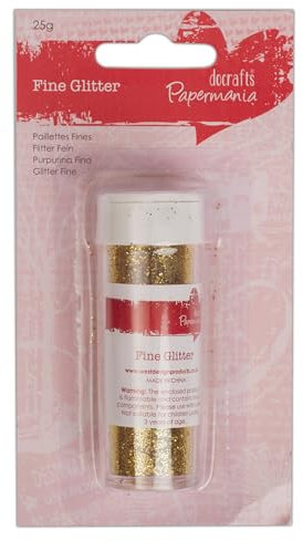 Papermania Fine Glitter 25g Gold, DIY Paper Craft, Slime Making, Scrapbooking Supplies, For Adult And Kids Craft Set Kit