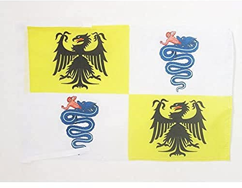 AZ FLAG Flagge Herzogtum Mailand 1395-1796 45x30 cm Kordeln | Für innen und außen Milano dekorative Flagge doppelte Nähte und verstärkte Kanten mit Schnüre 100D Polyester