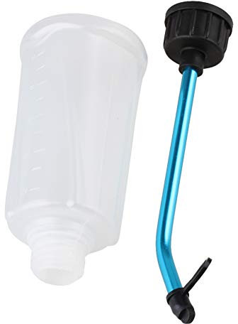 BQLZR Blanco T10034 250cc 250ml Botella de plástico de recambio de combustible y pajita de aleación de aluminio para RC a todas las escalas
