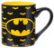 DC Comics Silver Buffalo BN8632 - Taza de cerámica de 414 ml, diseño de logotipo de Batman, color negro y amarillo