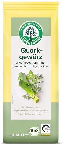 Lebensbaum Quarkgewürz, Bio-Gewürzmischung für Dips, Kräuterbutter und Frischkäse mit frisch-würzigem Geschmack, geschnitten und getrocknet, 30g