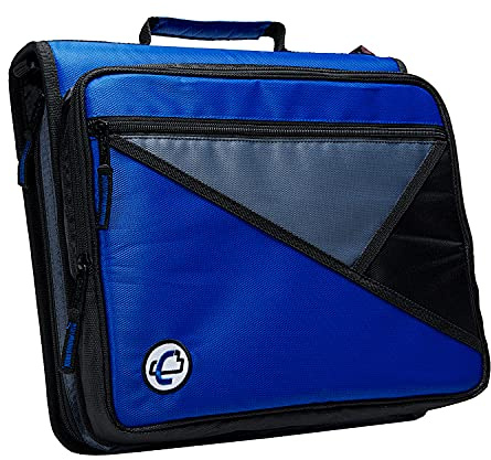 Case-it School Zipper Binder | 2-Inch O-Rings | 400-Sheet | LT-007 Blue
