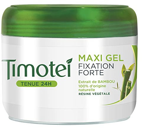 Timotei Maxi Gel Cheveux, Extrait de Bambou 100% d'Origine Végétale, Résine Végétale, Fixation Forte Tenue 24h - 300ml