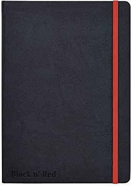 Oxford Black n' Red, Tagebuch, A5, gebunden, liniert und nummeriert, 144 Seiten