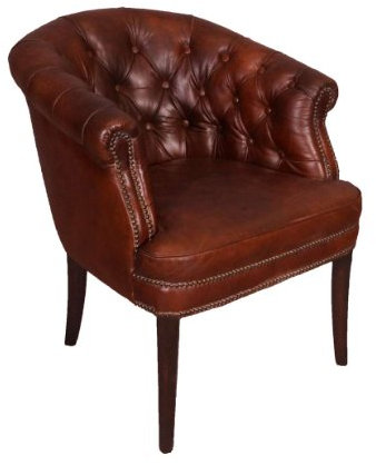 Clubsessel Swindon Chesterfield-Muster Vintage Cigar Echtleder Sessel