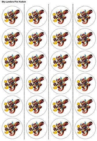 24X PRECUT SKYLANDERS BIRTHDAY, EDIBLE WAFER PAPER, CUPCAKE, CAKE TOPPERS 1087
