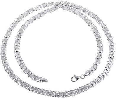 Silberketten Store flache Königskette Herren 925 Sterling Silber 6 mm Breite I Männer Silberkette mit Karabiner Verschluss I nickelfrei und hochglanzpoliert