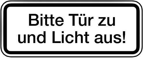 Aufkleber Bitte Tür zu und Licht aus! 60x150mm