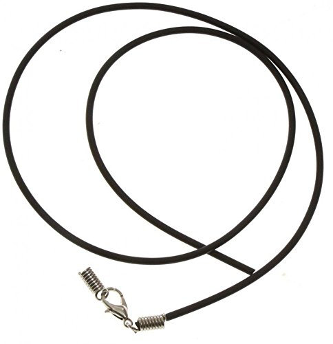 Présentoirs pour Bijoux Colliers Tour de Cou 2 mm Caoutchouc Plein Fermoir Mousqueton 5 pièces Noir