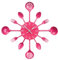 Premier Housewares Hot Pink Kitchen Themed Wall Clock - Metal, Frameless, Modern Design for Living Room - 33x33x5