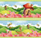 Selbstklebende Bordüre Bergalm, 4-teilig 560x15cm, Tapetenbordüre, Wandbordüre, Borte, Wanddeko,Kinder, Biene