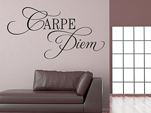 KLEBEHELD® Wandtattoo Spruch Carpe Diem (Farbe gold/Größe 150x80cm)