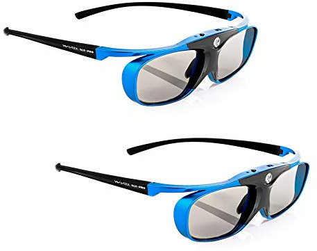 2X Hi-Shock Blue Heaven DLP-LINK 3D Brille für DLP 3D Beamer/Projektor - Kompatibel mit Optoma, LG, Viewsonic, Vivitec, Acer, BenQ 96-200 Hz - akku - wiederaufladbar