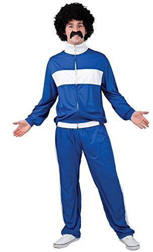 Wicked Costumes Mens 80s Shell Suit Tracksuit Fancy Dress Costume – Retro Tracksuit Outfit for Parties, Festivals & Stag Nights – Plus Size
