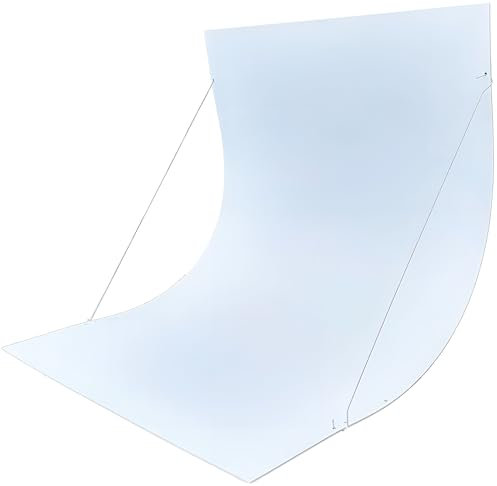 Aufstellbarer PVC-Fotohintergrund Hohlkehle Fototisch Aufnahmetisch weiß, selbstständig/frei stehend, 70cm breit, knitterfrei und abwischbar für Fotografie, für Influencer und Blogger, Studiorequisite