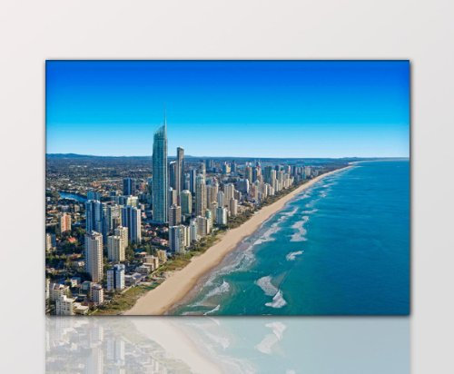 skyline_queensland100x70cm Modernes Wandbild als Kunstdruck auf Leinwand Keilrahmenbild
