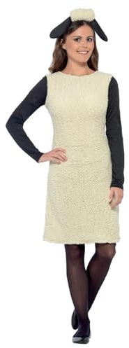 Smiffys Kostüm Shaun The Sheep, Weiß, mit Kleid und Stirnband