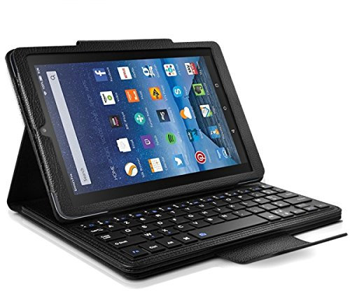 Seluxion - Funda de protección universal con teclado francés AZERTY integrado por Bluetooth, para tableta táctil de 10/10,1 pulgadas [Samsung, Apple, Asus, Amazon, Acer, Logicom, Polaroid y otros]