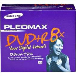Samsung Pleomax DVD+R 4.7GB, Jewel Case 5-pk 4,7 GB 5 pieza(s) - DVD+RW vírgenes (Jewel Case 5-pk, 4,7 GB, 5 pieza(s), 120 min, 8x)