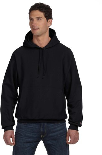Champion --Men's Men' Reverse Weave Fleece Pullover Hoodie, Black, Medium