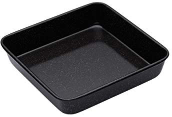 MasterClass Quadratische Backform, kratzfestes und induktionssicheres Backblech aus Stahl mit Emaille-Beschichtung, 23 cm (9 Zoll), schwarz