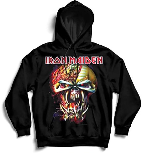 Iron Maiden Men's Final Frontier Big Head Hoodie, Black, Medium