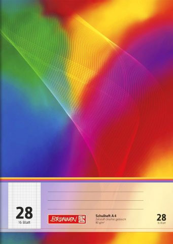 papieto Schulheft/Schreibheft/Rechenheft (Din A4 / 16 Blatt) LINEATUREN FREI WÄHLBAR (Lineatur 28)