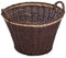 Prestige Wicker Dark Round Log Holder, Willow, Natural, 60x60x40 cm