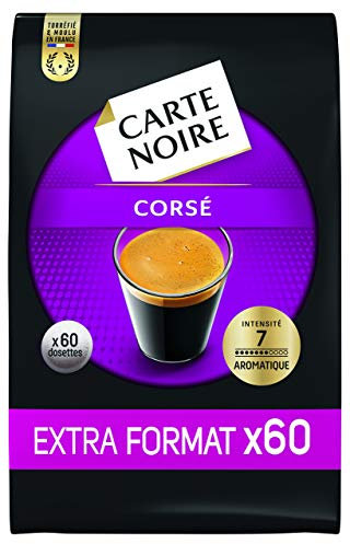 Carte Noire, Café en dosette Expresso Corsé N°7- 60 dosettes, Lot de 5 (total 300 dosettes Senseo compatible)