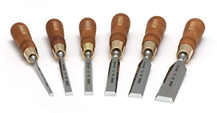 Narex - Scalpello Premium - 6 Pezzi, Lame in Acciaio Cr-Mn Indurito, Manico in Legno di Faggio Bianco