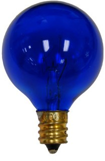 Satco S3834 10 Watt G12.5 Incandescent 120 Volt Candelabra Base Light Bulb, Transparent Blue