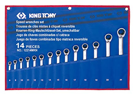 king tony 12214MR Trousse de Clés Mixtes à Cliquet Métriques, Set de 14