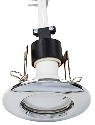 MiniSun | Modern Polished Chrome Recessed Ceiling Downlight Fitting | Recessed Lighting, Home Décor & Improvement Essential | Includes Bulb [Cool White]
