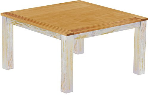 Esstisch Rio Classico 140x140 cm Shabby Platte Honig mit Sperrholzeinlage Küchentisch großer Tisch Holztisch Pinie Massivholz Brasilmöbel