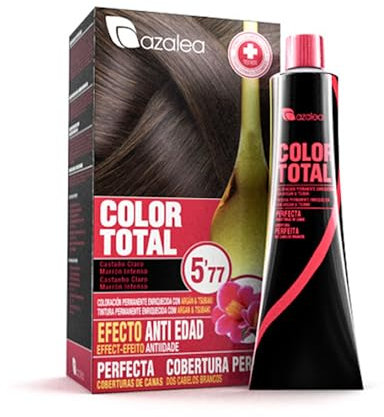 ALEA - Tinte Pelo Mujer - Color Total - Nº 5.77 - Castaño Claro Marrón Intenso - Coloración Permanente en Crema - Aceite Argán y Tsubaki - Cobertura Total Canas - Aclara 3 Tonos en Cabellos Naturales