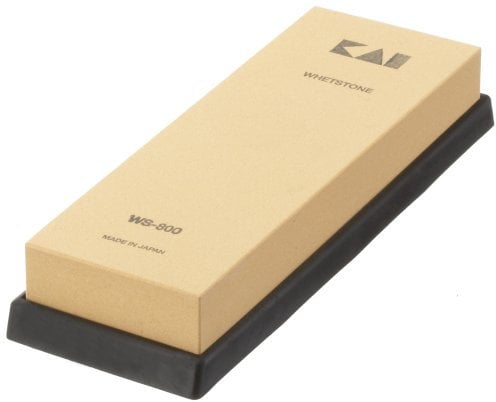 KAI Sharpening Stone, grit: 800 fine sharpening - Japanese knife sharpener - sharpening stone whetstone for knives dimensions: 18.5 x 6.4 x 2 cm