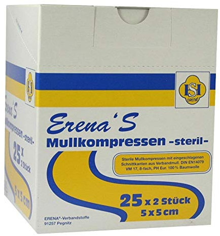 ERENA STERIL Mullkompr.5x5 cm 8fach 25X2 St